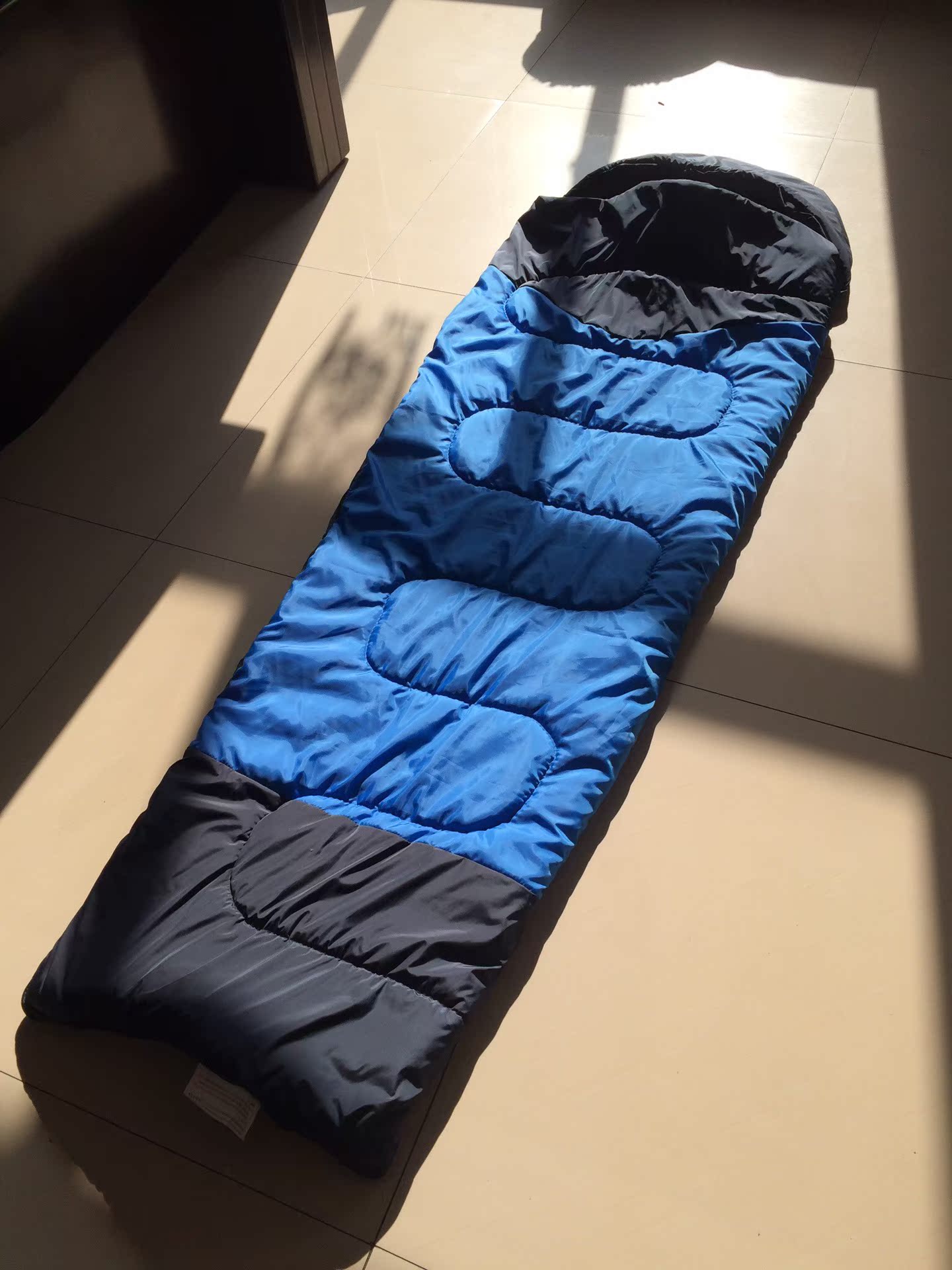 户外用品户外野营睡袋夏季午休露营睡袋中空棉信封带帽睡袋批发