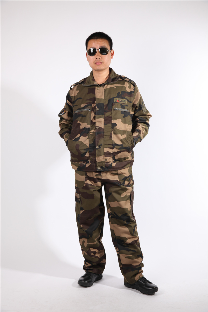 现货户外拓展作训劳保服迷彩大学生军训男装批发丛林迷彩服套装