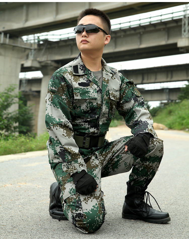 07夏季迷彩服丛林数码林地迷彩作训服陆军 学生军训迷彩服工作服
