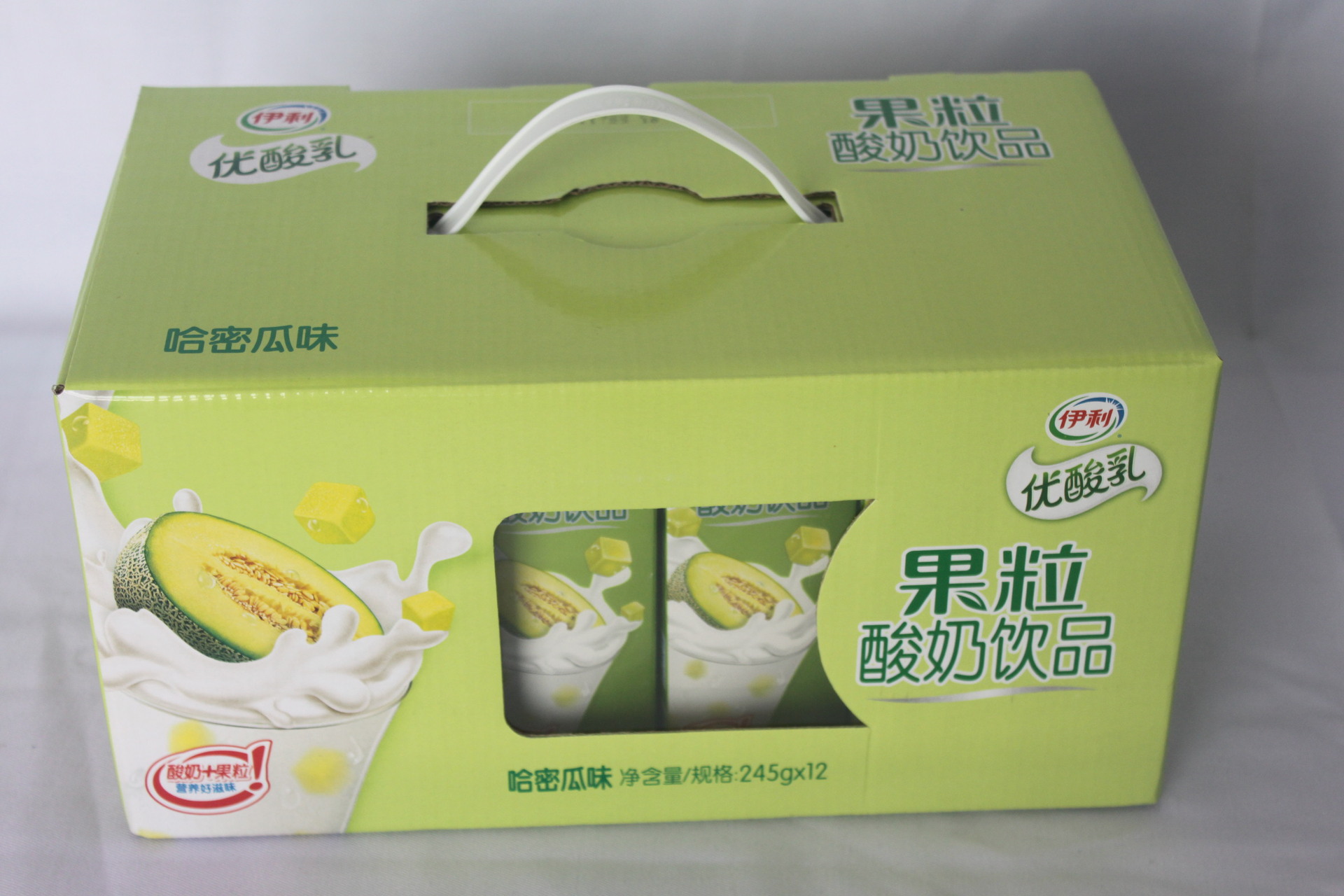 大量批发 伊利 果粒优酸乳 哈密瓜味245gx12盒 箱 .