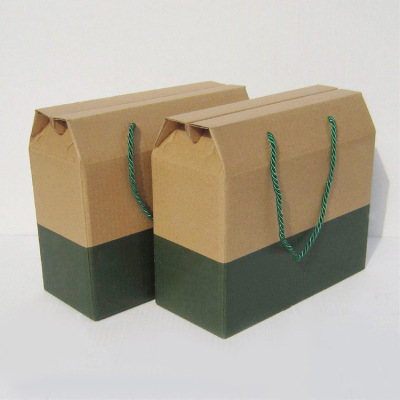 牛皮纸包装盒干货纸箱通用礼品盒土特产盒环保礼品手提袋包装带