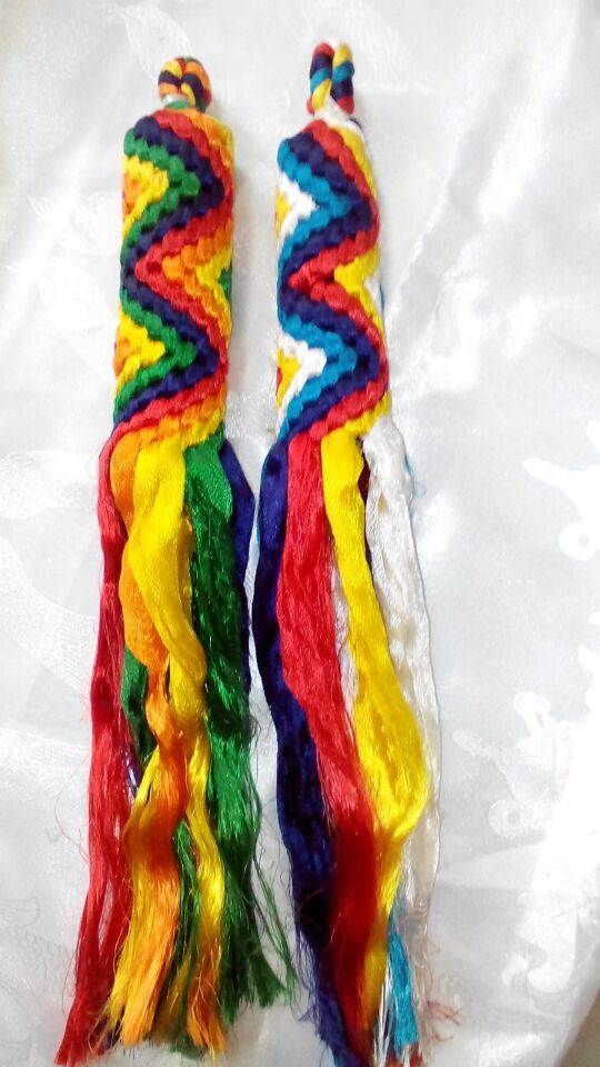 厂家直销藏式金刚结佛教金刚结哈达结五彩哈达手工编织哈达结中号