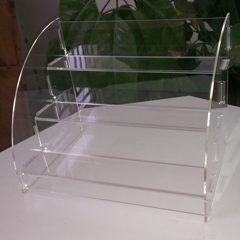 定制透明亚克力梯形化妆品桌面展示架