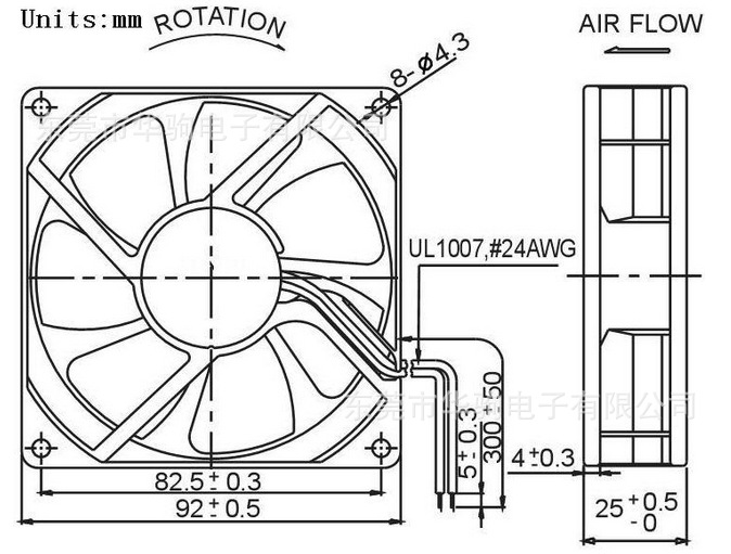 90风扇 9225轴流风机 92x92x25mm散热风扇 .