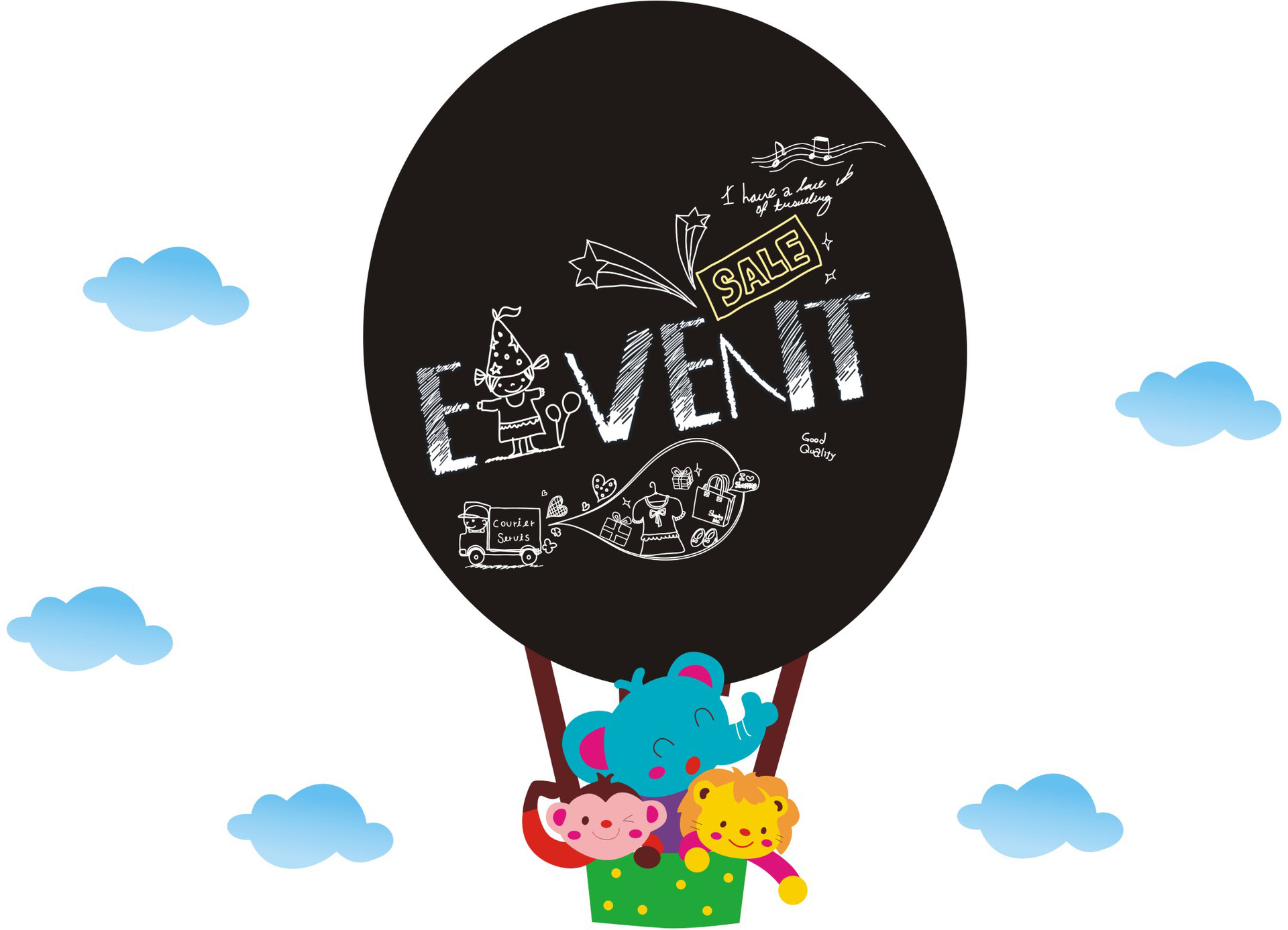 凡客家居vc628 热气球黑板贴 外贸创