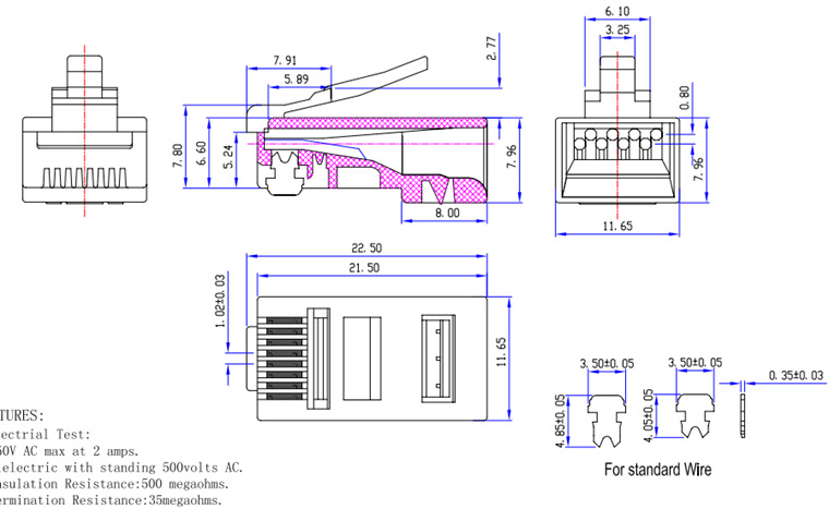 厂直销环保镀金rj45水晶头 六类utp非屏蔽水晶头cat5水晶头8p8c
