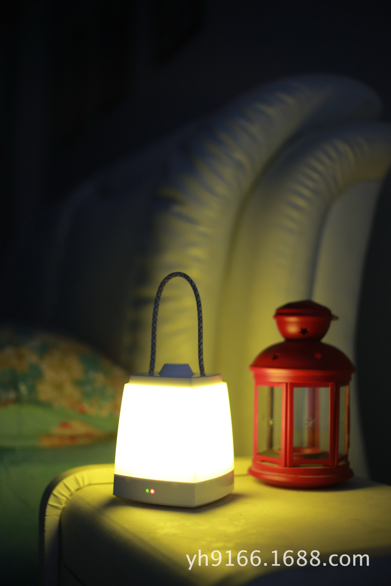 led光控快乐手提小夜灯 应急室外可充电定时调光 起夜喂奶床头灯