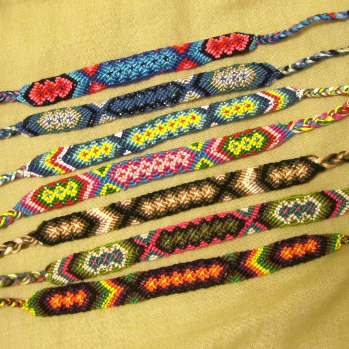 纯手工编织欧美波西米亚嬉皮风手链 diy饰品十字绣专用线材