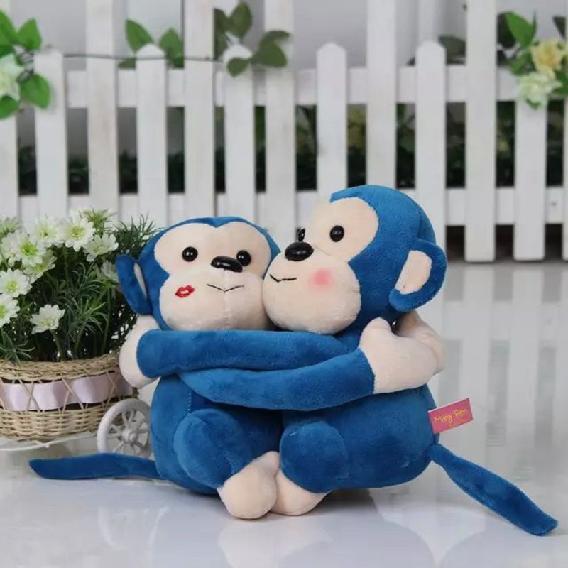 抱抱猴公仔 情侣猴子 毛绒玩具猴 猴年吉祥物公仔可以定制logo