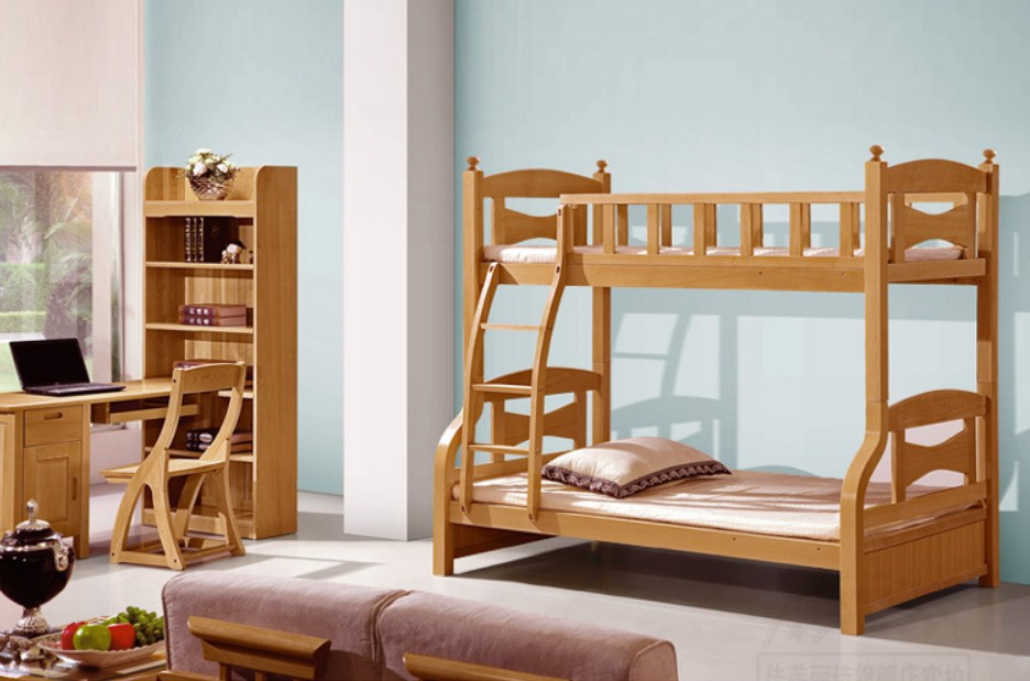 新款促销实木床榉木子母床双层床1.2米1.5米全进口材料质量保证