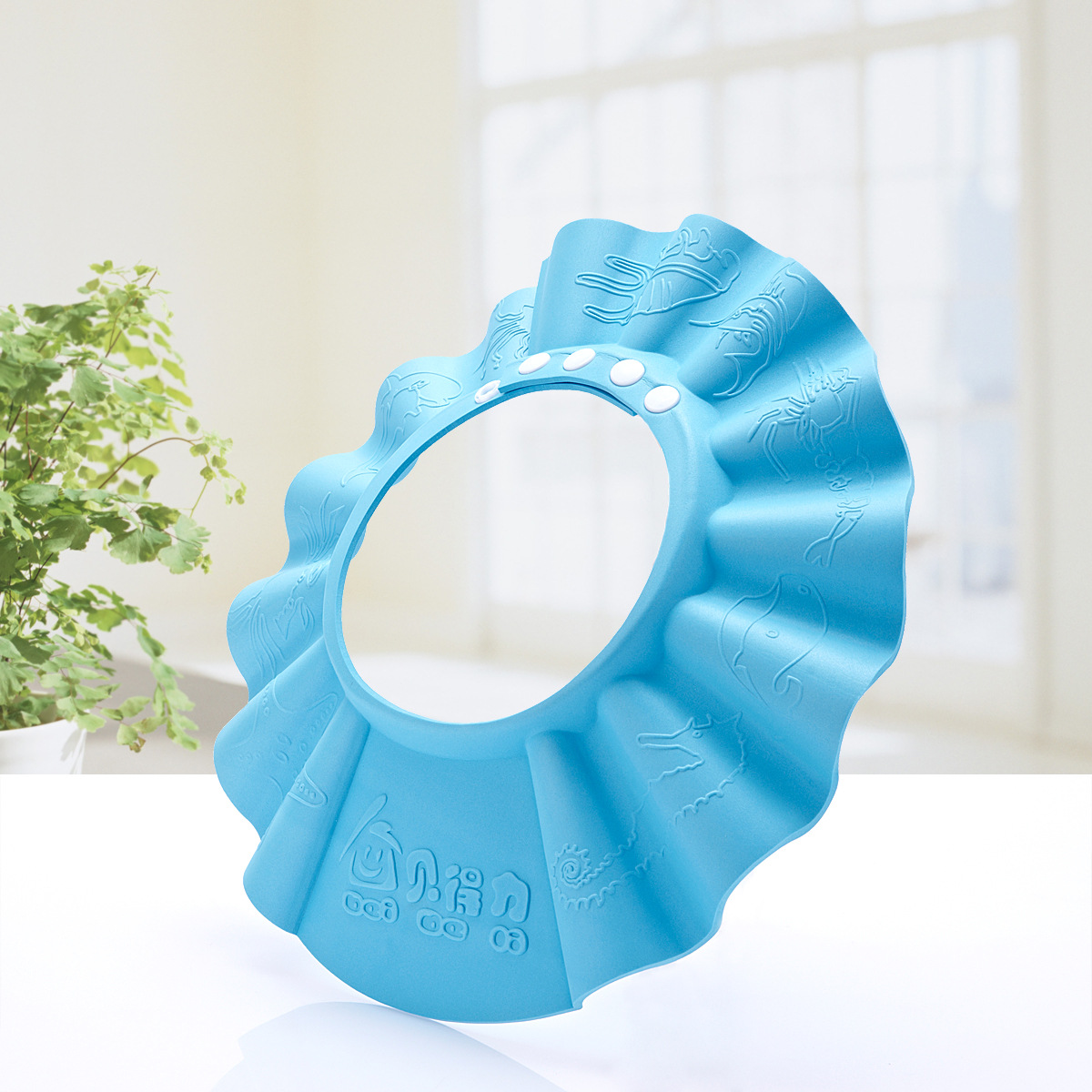 可调节宝宝洗头帽洗发帽儿童浴帽婴儿洗澡帽防水帽加厚