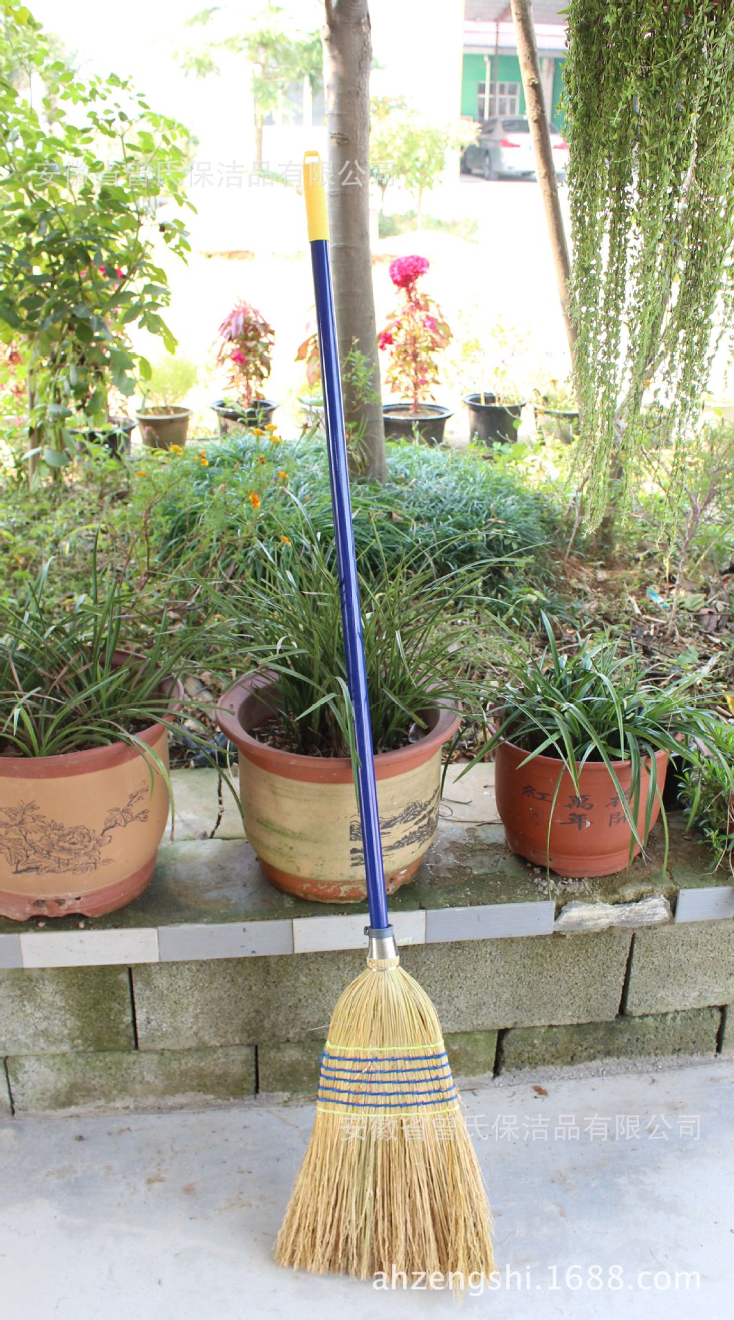 高档园林庭院长杆高粱草大扫把 户外竹扫帚可扫雪扫水仓库笤