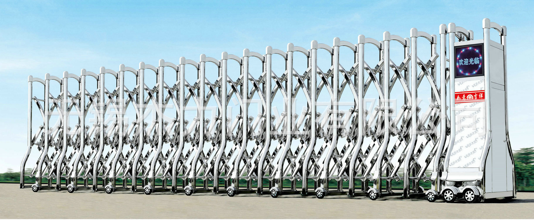 伸缩门厂家生产 伸缩电动门 耐用折叠伸缩门 无轨不锈钢伸缩门