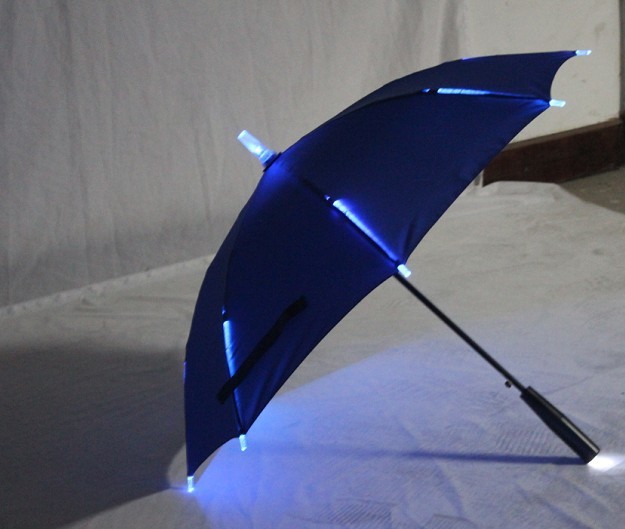 创意广告雨伞批发 led发光伞 伞骨发光晚上安全夜灯雨伞现货直销