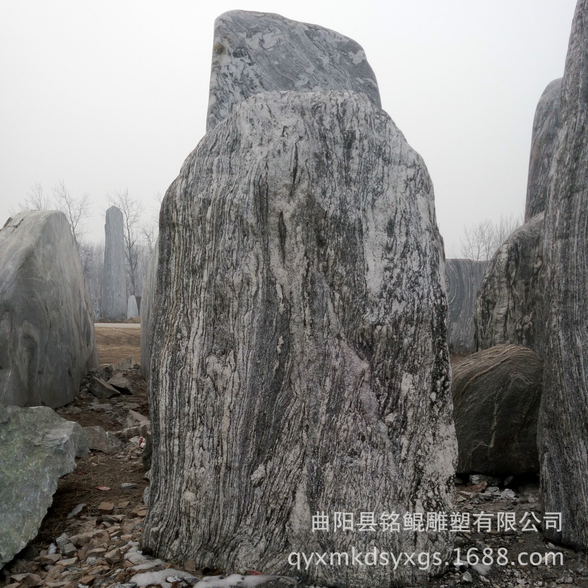 竖石泰山景观石 庭院摆放泰山观赏石 天然自然风景石 奇石园林石