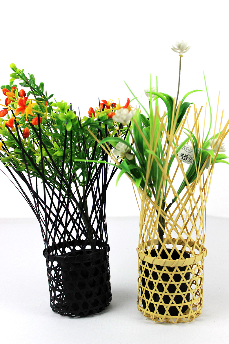 手工竹编插花器 高档竹制工艺品家居摆饰日式茶道插花篮厂家直销