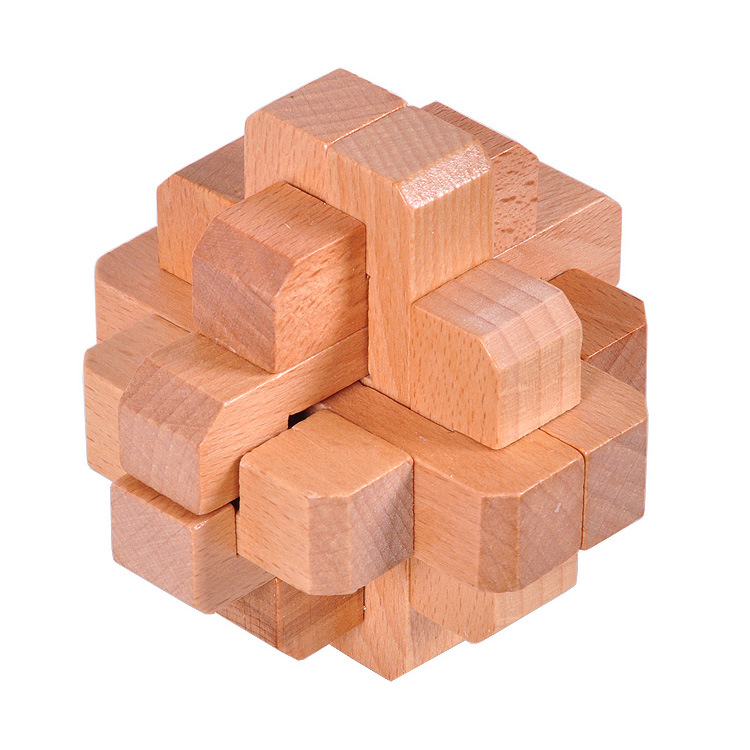 木制成人古典益智玩具 孔明锁 鲁班锁 回首锁 榉木