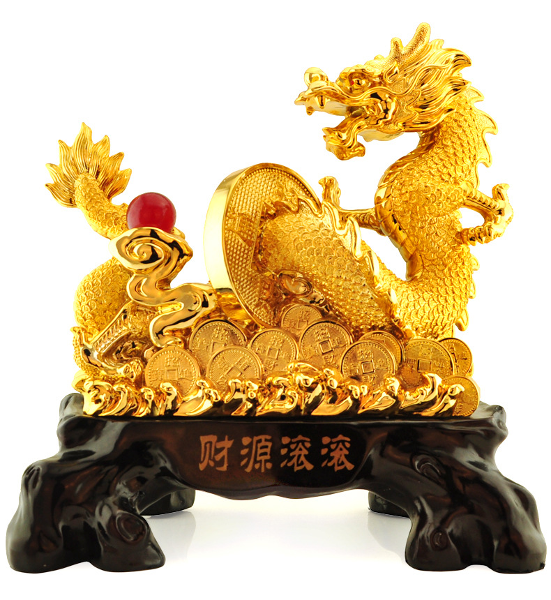 招财镇宅龙摆件大号财源滚滚生肖龙风水家居装饰品摆设开业礼品