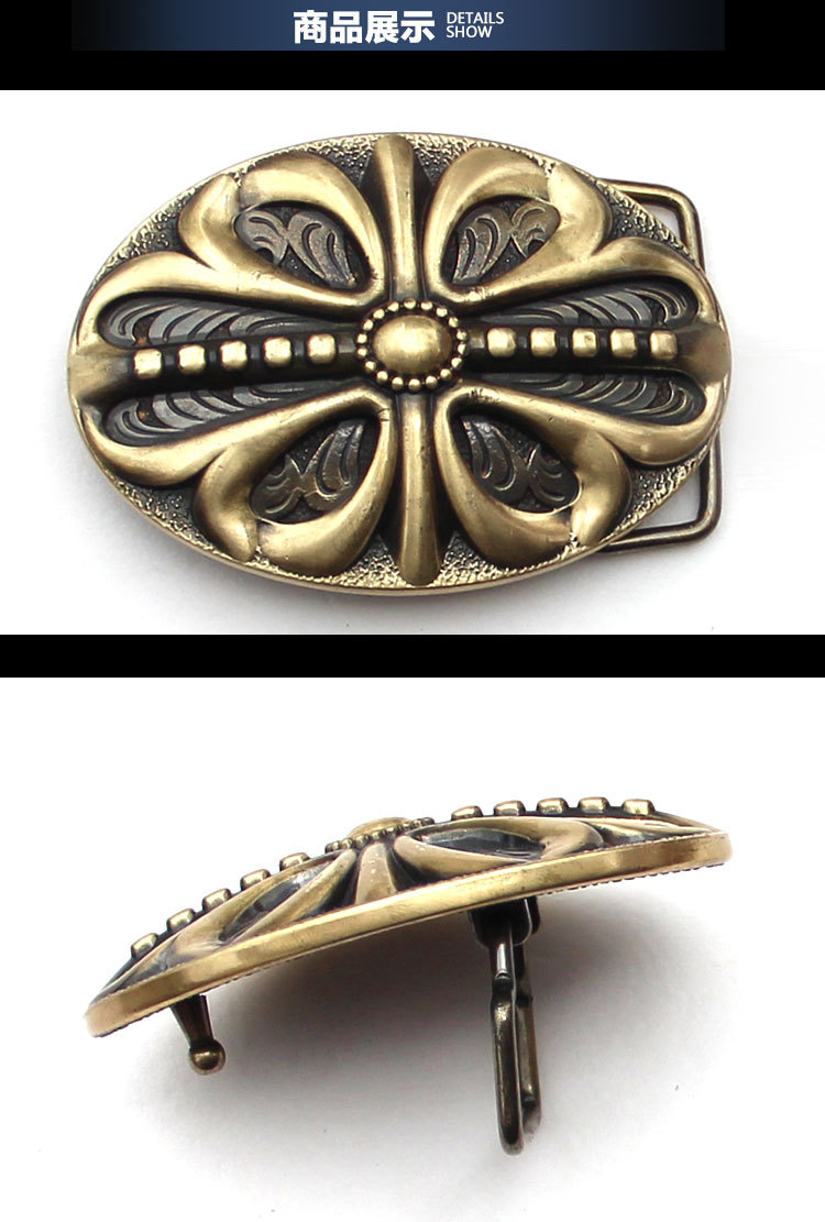 精致纯铜皮带扣头个性创意款百搭裤带扣黄铜高端潮酷复古皮带扣