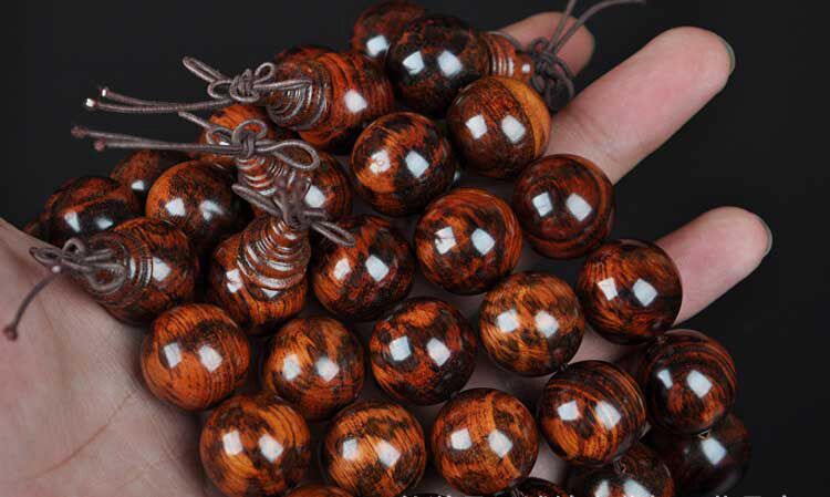 南美珍品蛇桑木满花料佛珠男手串手链 高密度堪比海南花梨蛇纹木