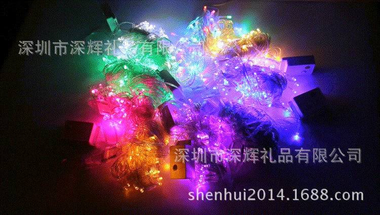 防水led彩灯串10米100灯带尾插圣诞节日彩灯110v/220v装饰彩灯