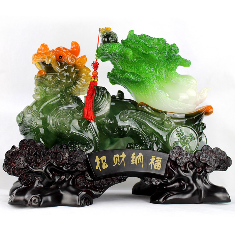 招财纳福 貔貅白菜金蝉摆件镇宅风水家居装饰品摆设开业工艺品