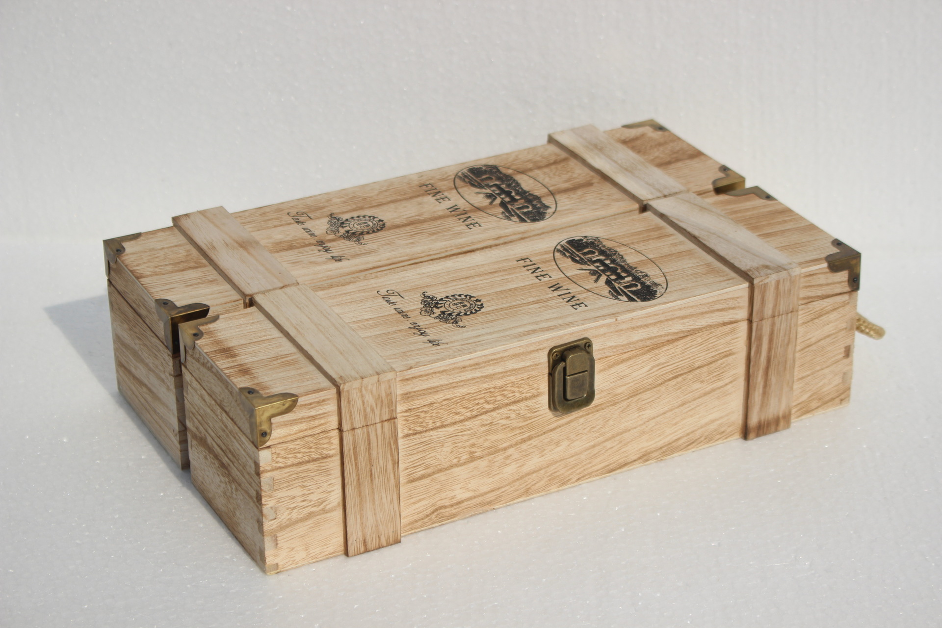 厂家定制 木制酒盒 单只装红酒木盒 高档红酒礼盒 纯手工定制