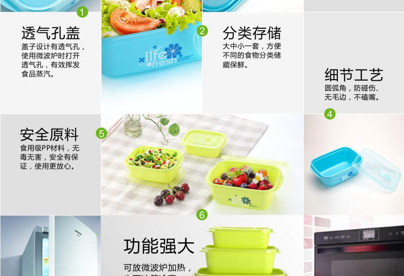 欧力雅方形保鲜盒套装_05图片