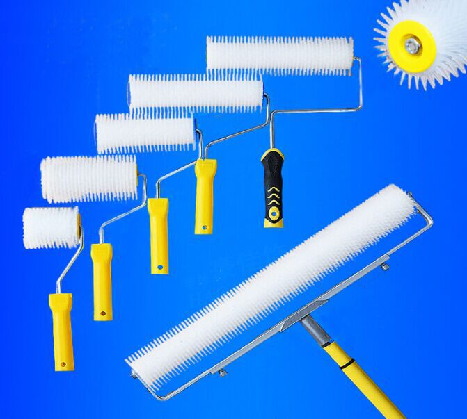 厂家批发9寸水泥地坪自流平消泡滚筒展平带齿放气滚筒刷工具