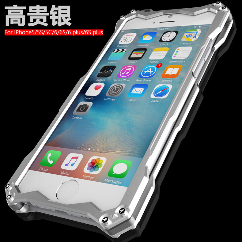 R-Just Gundam Matte Aerospace Aluminum Shockproof Metal Shell Protection Case for Apple iPhone 6S/6 & iPhone 6S Plus/6 Plus