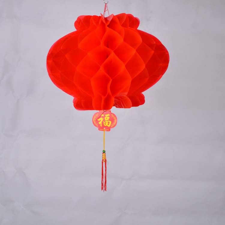 春节装饰pvc塑纸灯笼手提灯笼大红折叠蜂窝纸灯笼新年装饰品定制