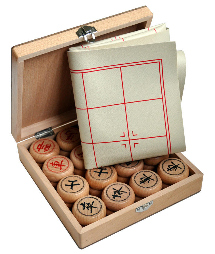 中国象棋大号 榉木象棋礼品 皮革棋盘 木制礼盒 益智桌游1.