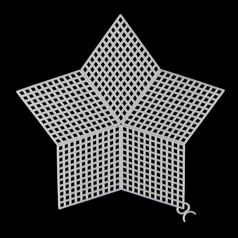 立体绣网片 大五角星格板/厂家直销批发/塑料异形板/diy手工材料