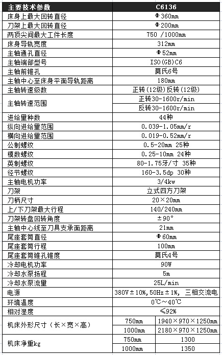 c6136车床参数图片