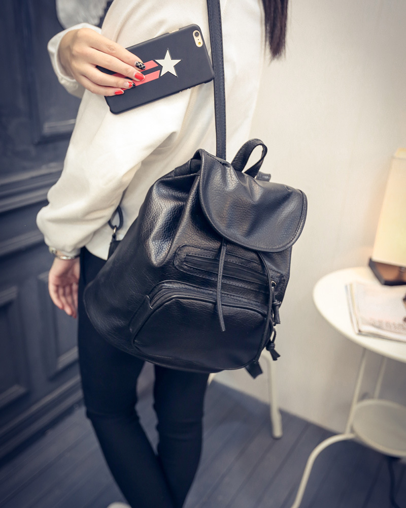 明星同款双背包2015新款韩版水洗皮时尚休闲女包潮包批发