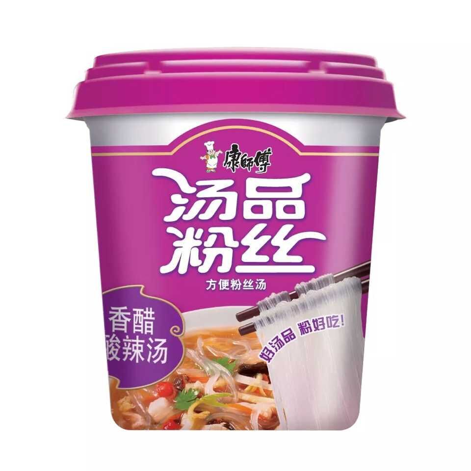 康师傅 方便粉丝(香醋酸辣汤)44g/桶 非油炸的美味 2种口味