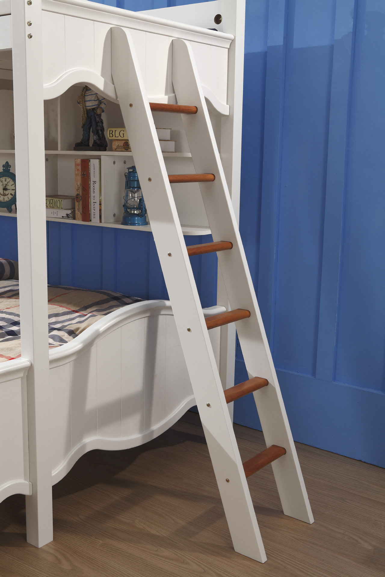 新款地中海系列子母床款式新颖质量保证板木结构1.5米儿童床