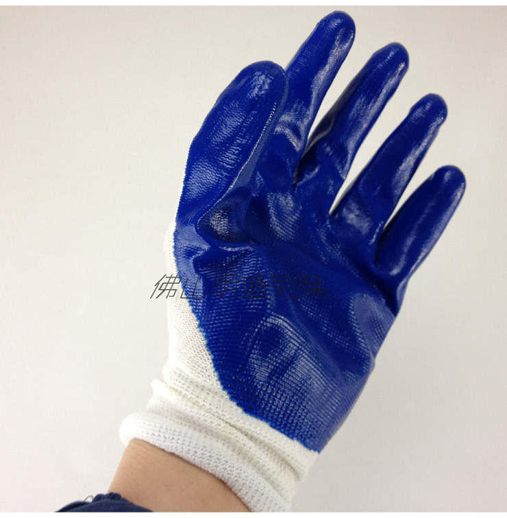 锦恒翔浸胶尼龙手套 点塑耐磨手套 建筑用防滑涂胶手套pvc小半挂