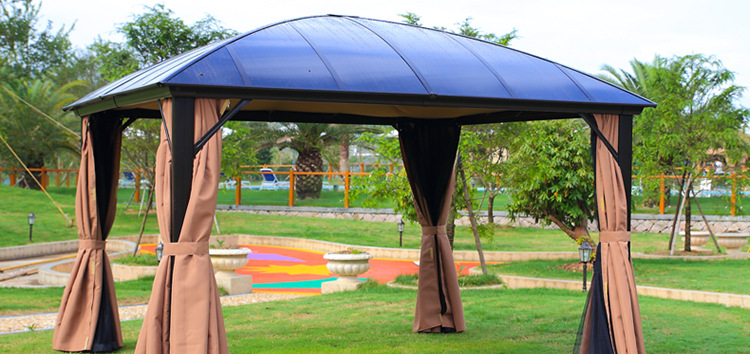 紫叶户外遮阳棚铁皮棚豪华帐篷批发田园休闲帐篷别墅花园帐篷