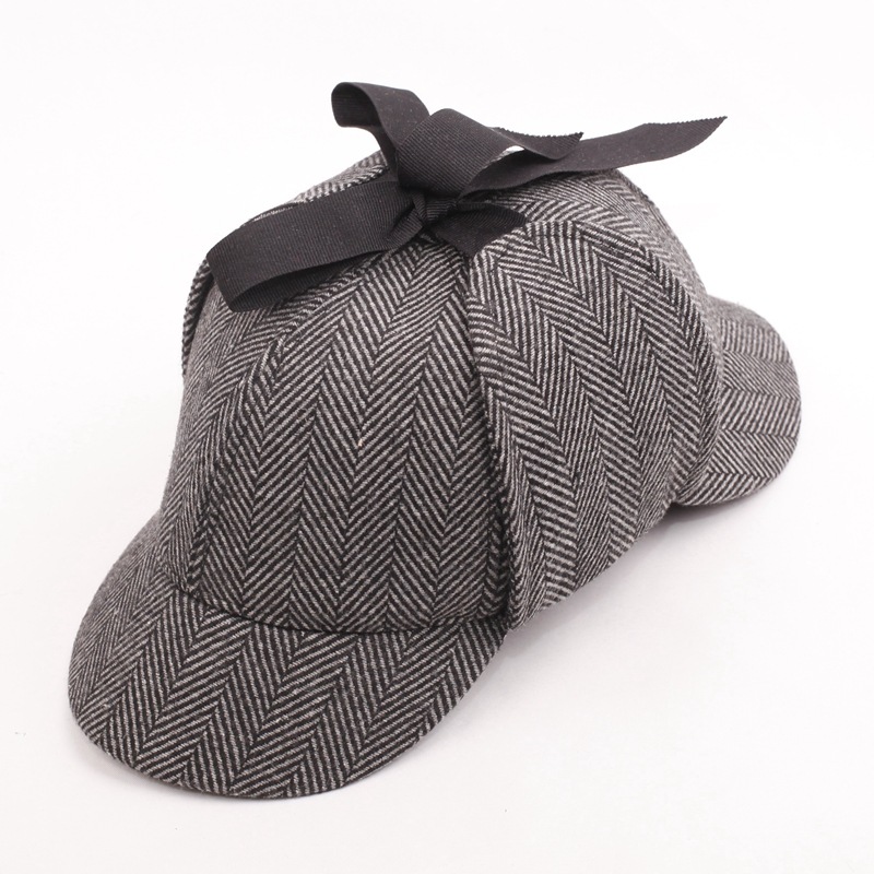 成人儿童神探夏洛克福尔摩斯同款猎鹿帽卷福侦探帽河神连化青同款