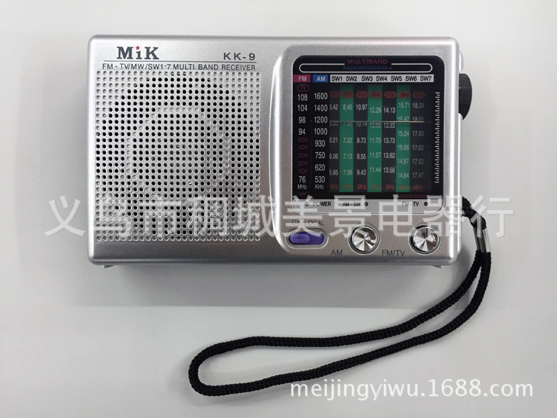 KK9 FM(TV)/MW/SW1-7/9波段收音机 迷你老人收音机 KK9收音机详情图2