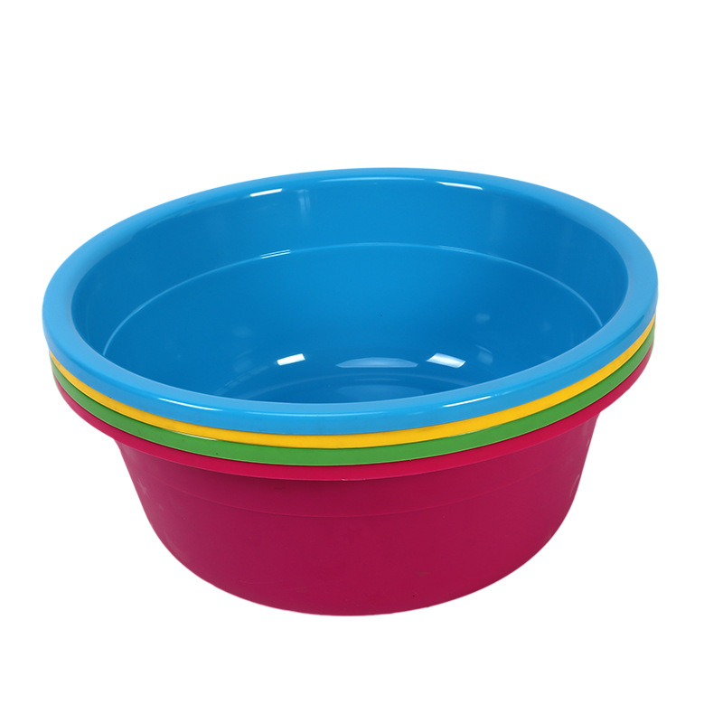 供应塑料脸盆环保塑料大号纯色加厚圆形洗手洗脸水盆家用盆