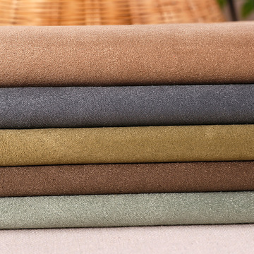 单面全涤仿麂皮 沙发服装包靠垫抱枕面料 经向麂皮绒布料 鹿皮绒