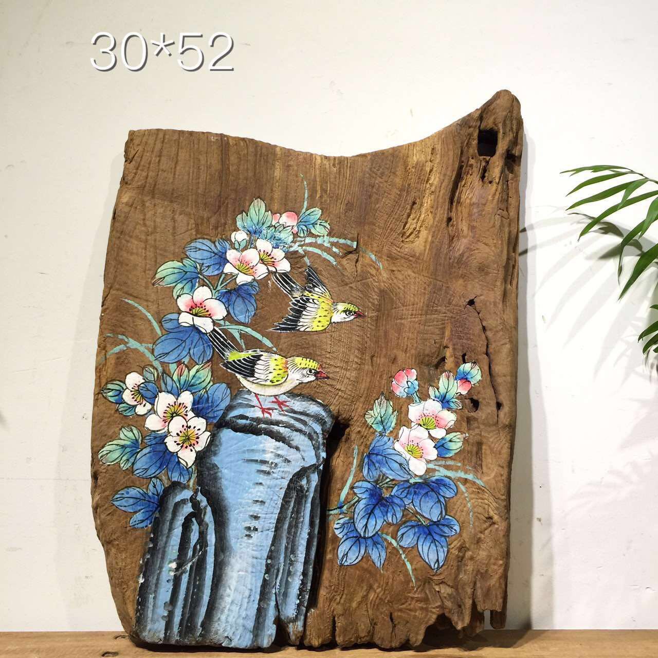 豪迈新款:香樟木挂画 纯手工画制 风化效果