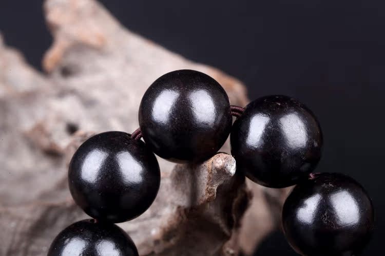 红缘黑檀木紫光檀佛珠手串 男款手链 佛教用品20mm念珠地摊热卖
