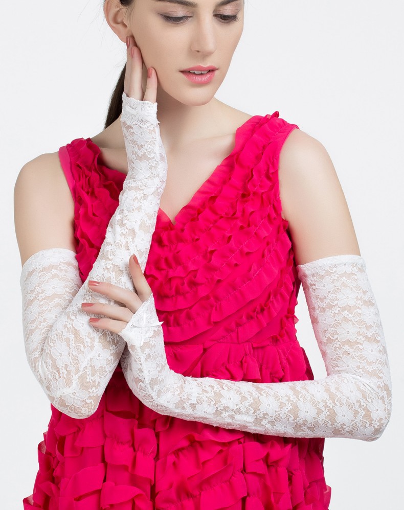 夏防晒手套女开车蕾丝手套 长款防晒袖套 假袖子防紫外线手套团购