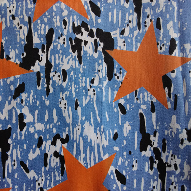 厂家直销全棉彩拔印花牛仔布料薄牛仔布料彩