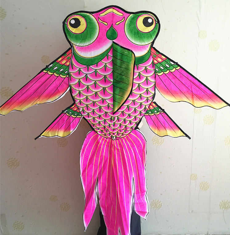 批发儿童风筝卡通造型粉尾鱼金鱼风筝新款特价布艺动物