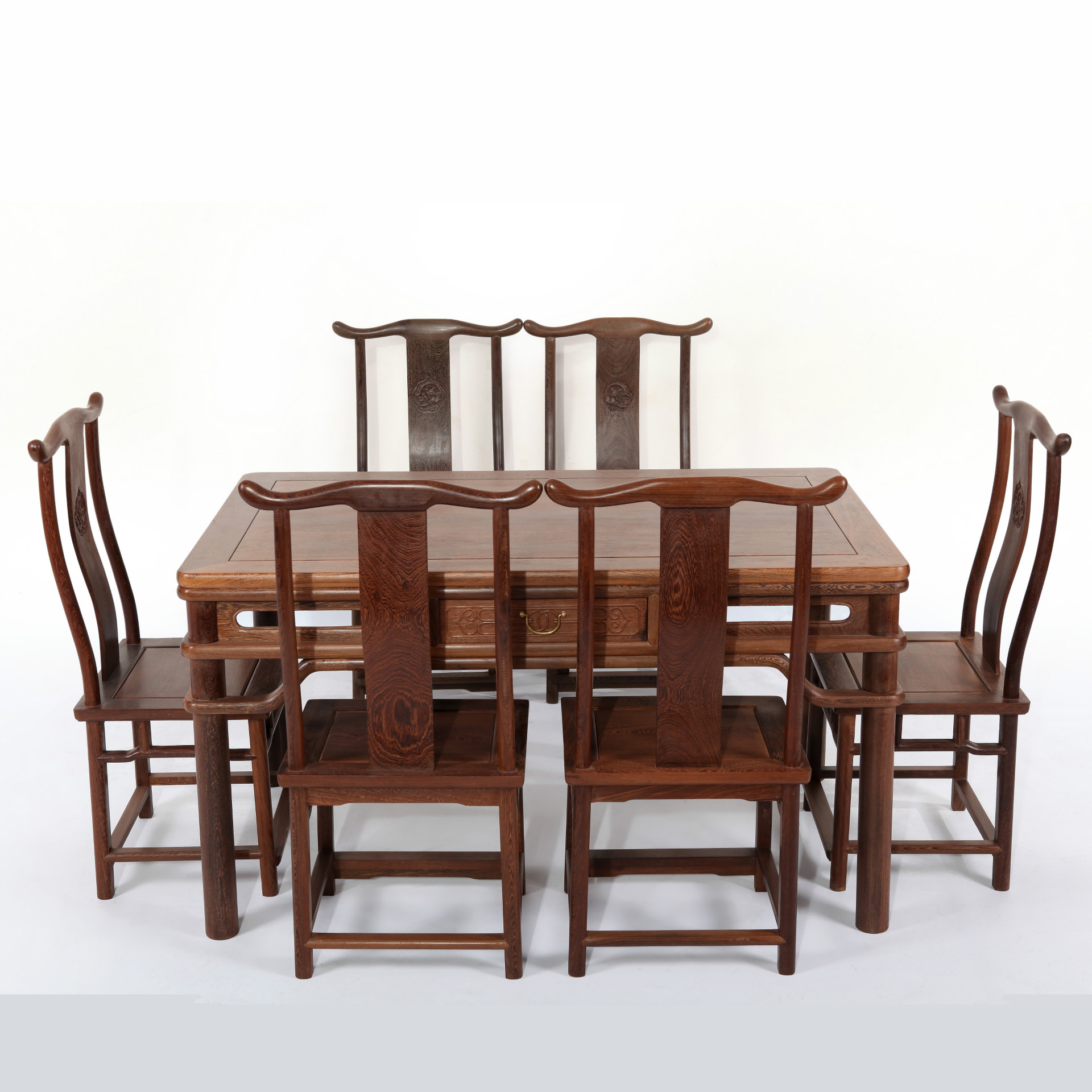 鸡翅木餐桌中式仿古实木餐桌明清古典红木餐厅原木就餐桌