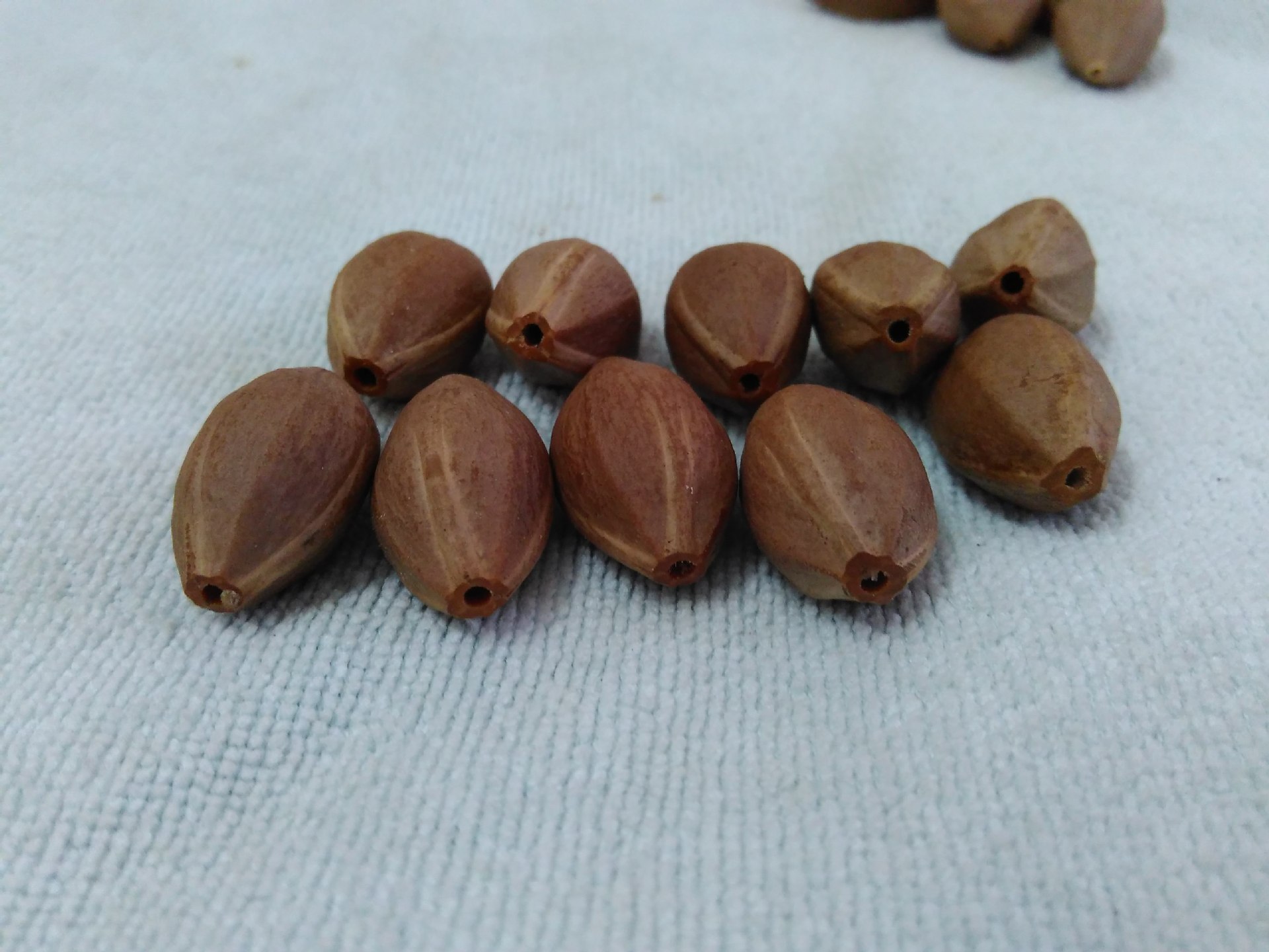 橄榄核原皮珠子已打孔按斤按个顶级三花老油核红皮老料辟邪素核